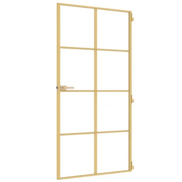 Õhuke klaasist siseuks kuldse alumiiniumraamiga, 102,5 x 201,5 cm – 5