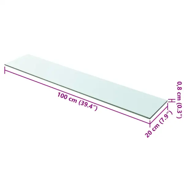 Karastatud klaasist riiuliplaadid, 2 tk, läbipaistev, 100 x 20 cm - 4
