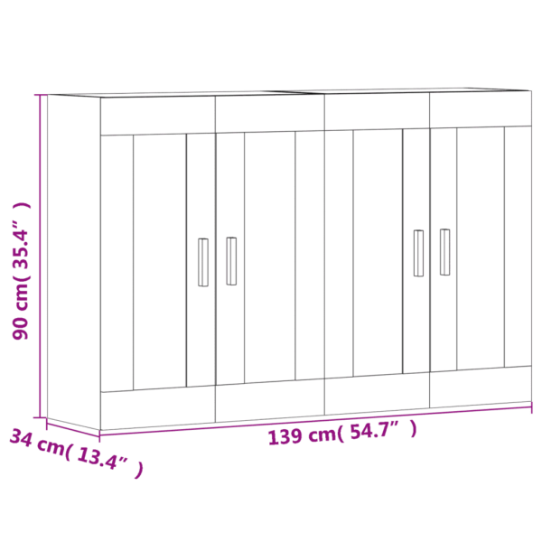 Klaasustega seinakapid 2 tk, suitsutatud tamm, tehispuit ja eukalüptipuit, 69,5 x 34 x 90 cm – 12