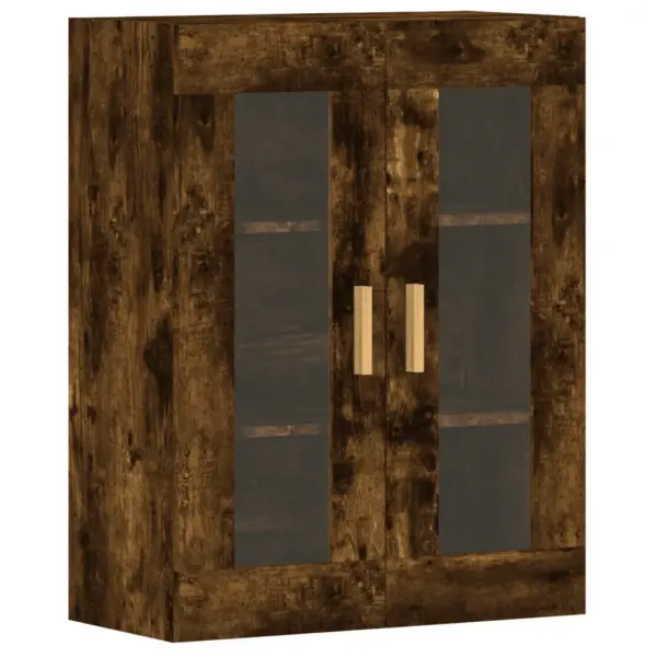 Klaasustega seinakapid 2 tk, suitsutatud tamm, tehispuit ja eukalüptipuit, 69,5 x 34 x 90 cm – 6