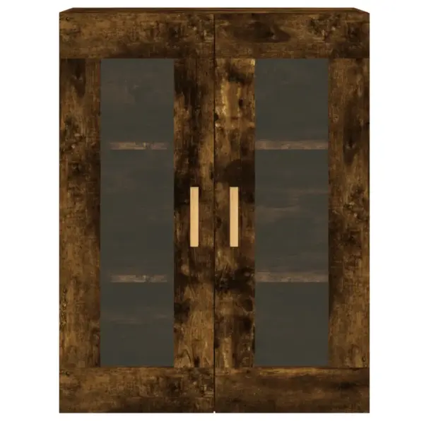 Klaasustega seinakapid 2 tk, suitsutatud tamm, tehispuit ja eukalüptipuit, 69,5 x 34 x 90 cm – 7