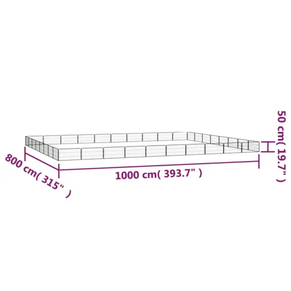 Koera mänguaed 36 paneeliga, must pulbervärvitud teras, paneel 100 x 50 cm – 7