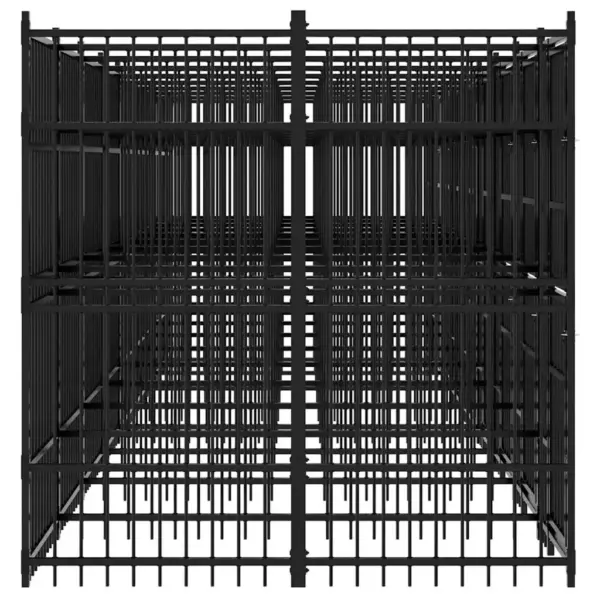Suur koeraaedik aeda, must pulbervärvitud teras, 864 x 192 x 200 cm – 6