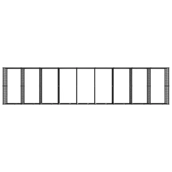 Suur koeraaedik aeda, must pulbervärvitud teras, 864 x 192 x 200 cm – 8