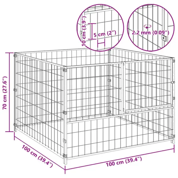 Koeraaedik terasvõrgust, hõbedane, 100 x 100 x 70 cm – 8