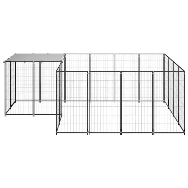 Koeraaedik veekindla katuse ja turvasulguriga uksega, must, 6,05 m², teras – 3