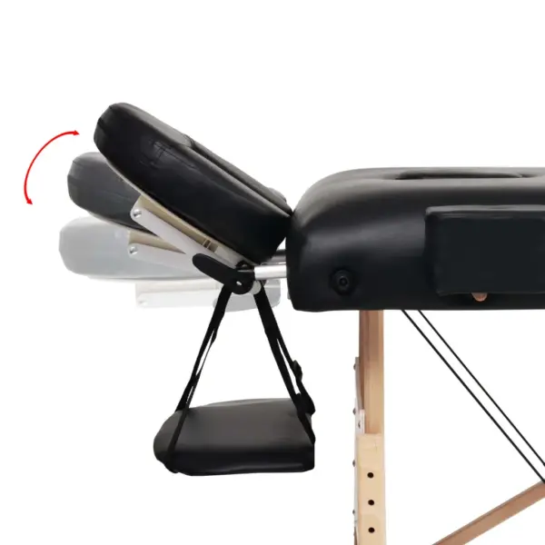 Kokkupandav 2-tsooniline massaažilaud ja massaažitooli komplekt, must, 10 cm polstriga – 7