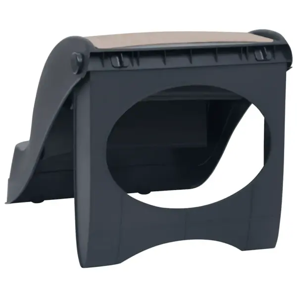 Kokkupandav 3-astmeline koeratrepp libisemiskindlate astmetega, tumehall, 38 x 50 x 38 cm – 5