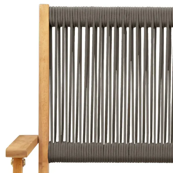 3-osaline kokkupandav bistrookomplekt akaatsiapuidust lauaga, hallid aiatoolid, laud 60 x 75 cm – 10