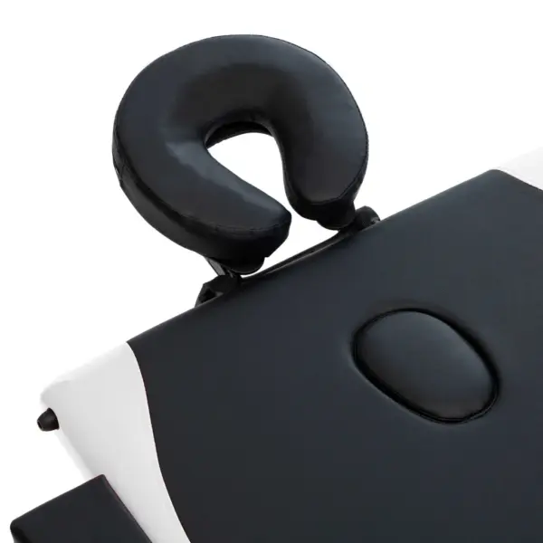 Kokkupandav 3-tsooniline massaažilaud puidust raamiga, must ja valge, reguleeritav kõrgus 59–81 cm – 6