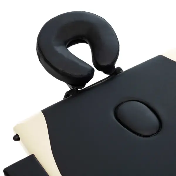 Kokkupandav 3-tsooniline massaažilaud puidust raamiga, must ja beež, 191 x 70 cm – 6