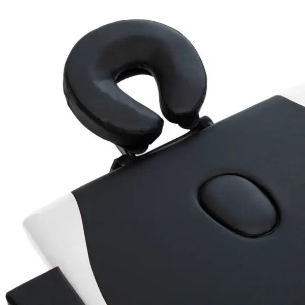 Kokkupandav kaheosaline massaažilaud kandekotiga, puidust raam, must ja valge, 191 x 70 cm – 5