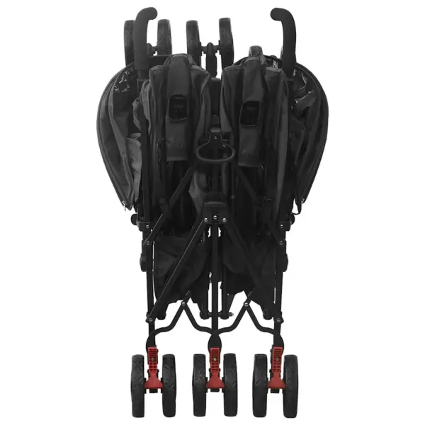 Kokkupandav kaksikute jalutuskäru varikatusega, antratsiithall, terasraam, 12 rattaga – 8