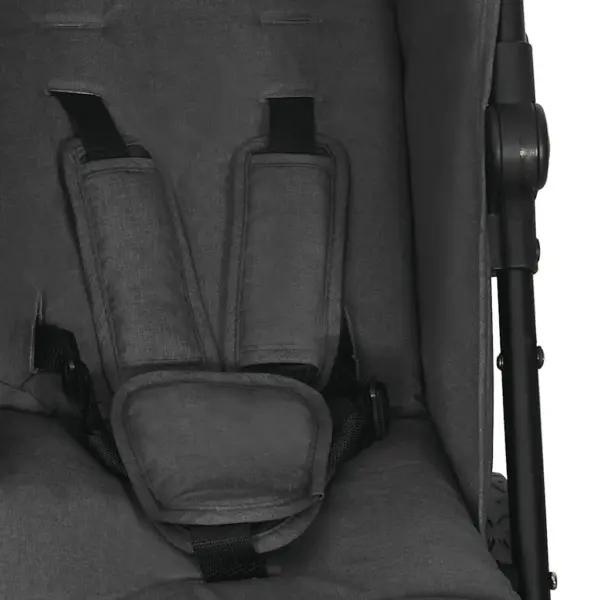 Kokkupandav kaksikute jalutuskäru varikatusega, antratsiithall, terasraam, 12 rattaga – 9