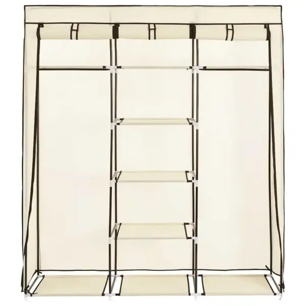 Kokkupandav kangast riidekapp sektsioonide ja torudega, kreemjasvalge, 150 x 45 x 175 cm – 5