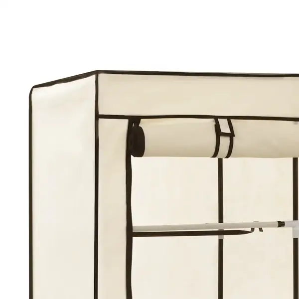 Kokkupandav kangast riidekapp sektsioonide ja torudega, kreemjasvalge, 150 x 45 x 175 cm – 8
