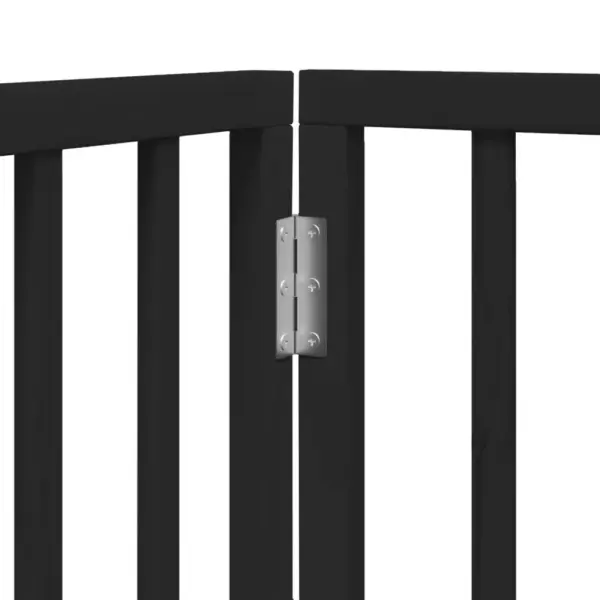 Kokkupandav koeravärav, 3 paneeli, paplipuidust, must, 150 cm - 8