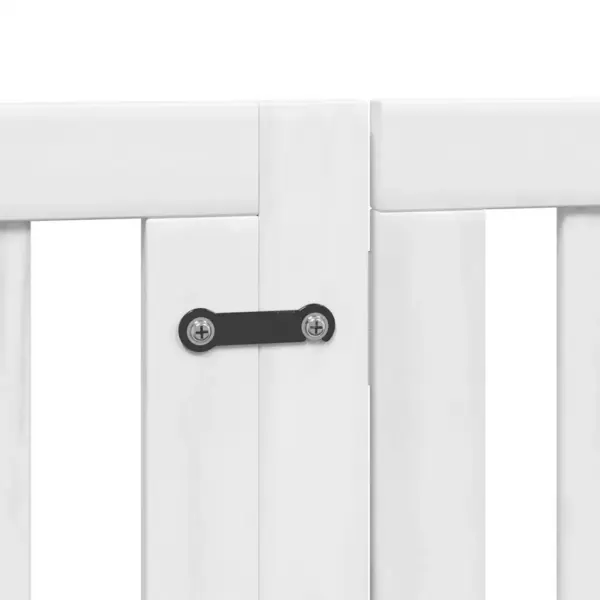 Kokkupandav koeravärav uksega, 12 paneeli, valge paplipuit, kogupikkus 600 cm – 7