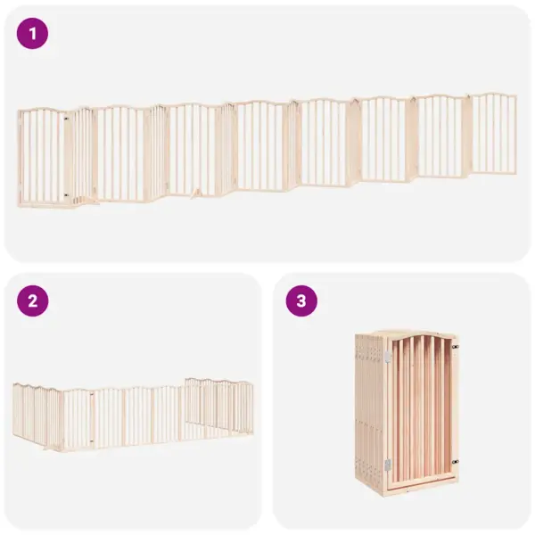 Kokkupandav koeravärav uksega väikestele ja keskmistele koertele, 15 paplipuidust paneeli, kogupikkus 750 cm – 6