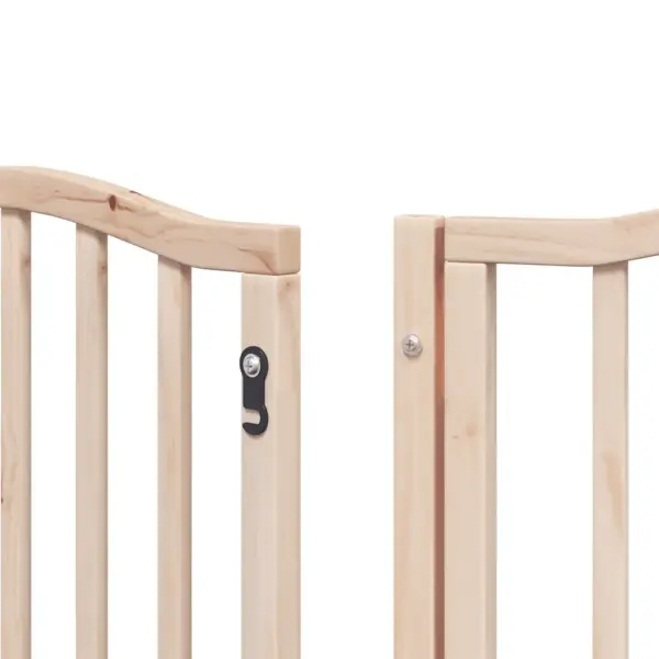 Kokkupandav paplipuidust koeravärav uksega, 15 paneeli, pruun, 750 cm - 11