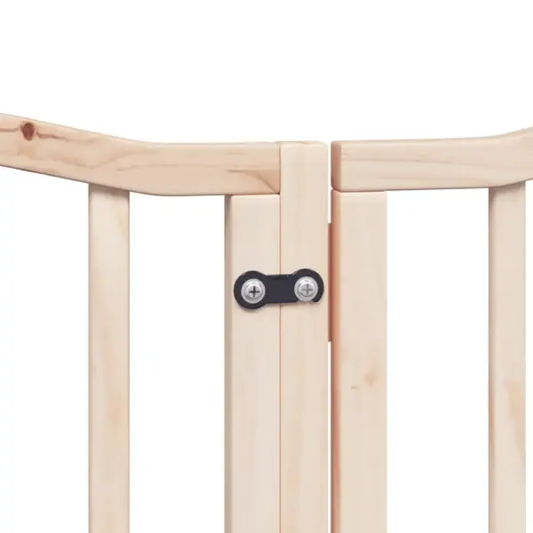 Kokkupandav paplipuidust koeravärav uksega, 15 paneeli, pruun, 750 cm - 7