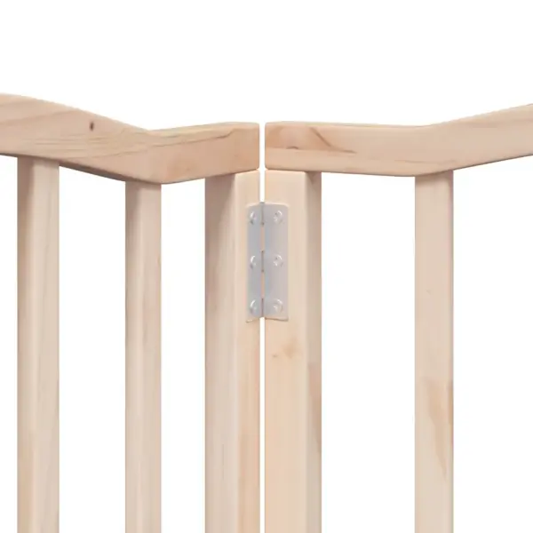 Kokkupandav paplipuidust koeravärav uksega, 15 paneeli, pruun, 750 cm - 9