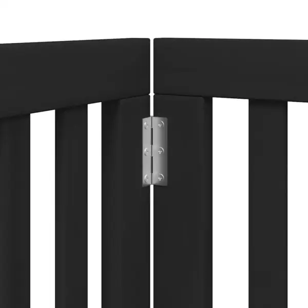 Kokkupandav koeravärav uksega, 9 paneeli, must paplipuit, kogupikkus 450 cm – 8