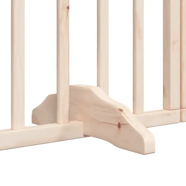 Kokkupandav paplipuidust koeravärav uksega, 9 paneeli, 450 cm, pruun - 8