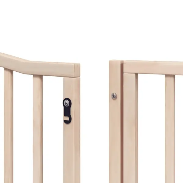 Kokkupandav eraldiseisev koeravärav uksega, 6 paneeli, paplipuit, 480 cm – 11