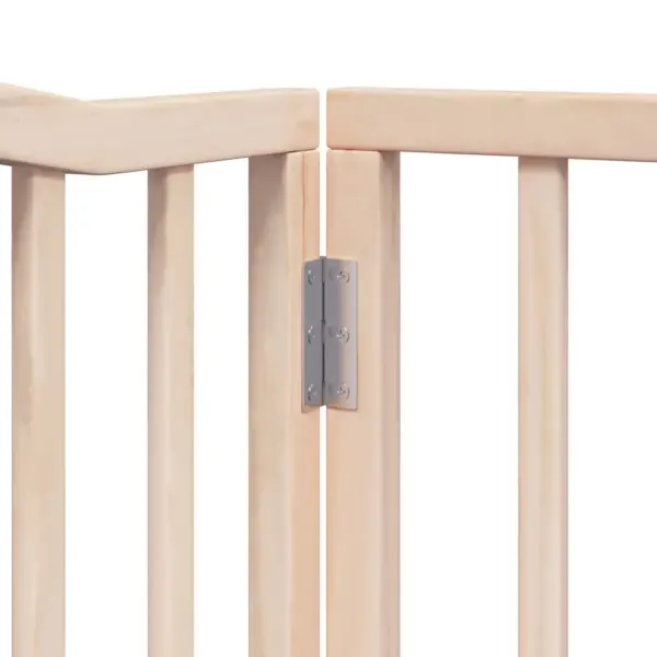 Kokkupandav eraldiseisev koeravärav uksega, 6 paneeli, paplipuit, 480 cm – 9