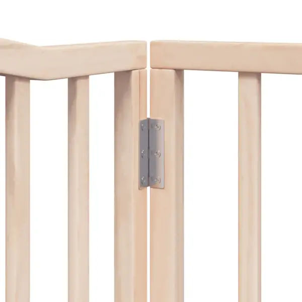 Kokkupandav koeravärav uksega, 8 paneeli, paplipuidust, 640 cm, pruun – 9