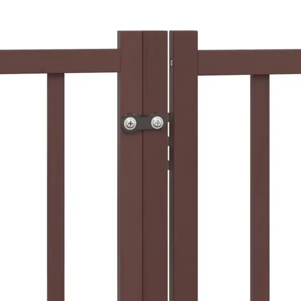 Kokkupandav paplipuidust koeravärav uksega, 6 paneeli, pruun, 480 cm – 8