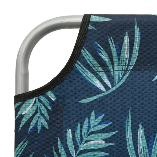 Kokkupandav lamamistool päikesevarjuga, lehemustriline roheline kangas, pulbervärvitud terasraam – 6