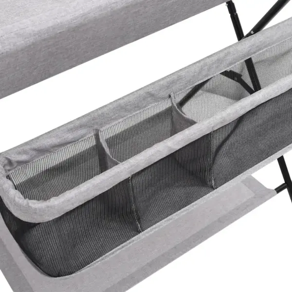 Kokkupandav mähkimislaud külgpanipaikade ja alumise riiuliga, helehall, metallraamiga, 80,5 x 67 x 102,5 cm – 7