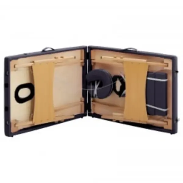 Kokkupandav kaheosaline massaažilaud puidust raamiga, lilla, 191 x 70 cm – 6