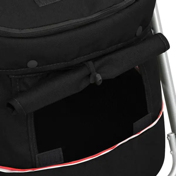 Kokkupandav lemmikloomakäru kaarvarjuga, must 300D kangas, 100 x 49 x 96 cm – 10