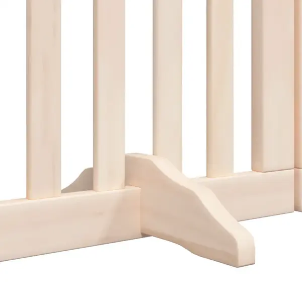 Kokkupandav koeravärav uksega väikestele ja keskmistele koertele, 9 paneeli, paplipuit, kogupikkus 450 cm – 6