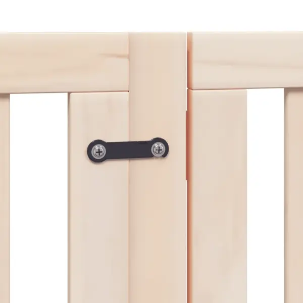 Kokkupandav koeravärav uksega väikestele ja keskmistele koertele, 9 paneeli, paplipuit, kogupikkus 450 cm – 7