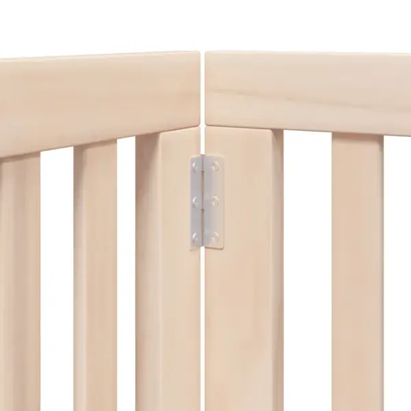 Kokkupandav koeravärav uksega väikestele ja keskmistele koertele, 9 paneeli, paplipuit, kogupikkus 450 cm – 8