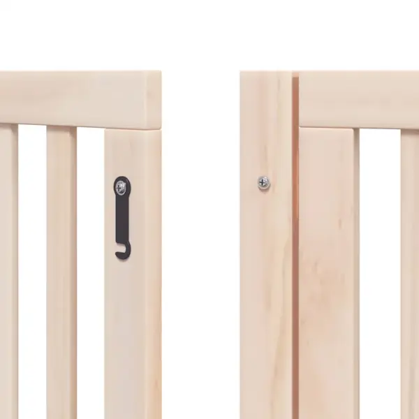 Kokkupandav koeravärav uksega väikestele ja keskmistele koertele, 9 paneeli, paplipuit, kogupikkus 450 cm – 9