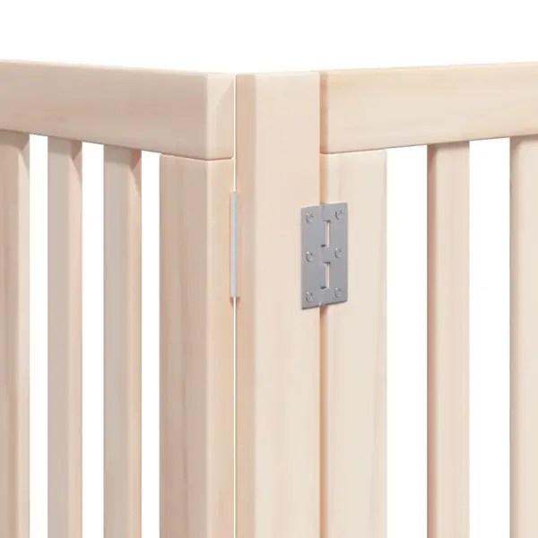 Kokkupandav koeravärav uksega väikestele ja keskmistele koertele, 9 paneeli, paplipuit, kogupikkus 450 cm – 10