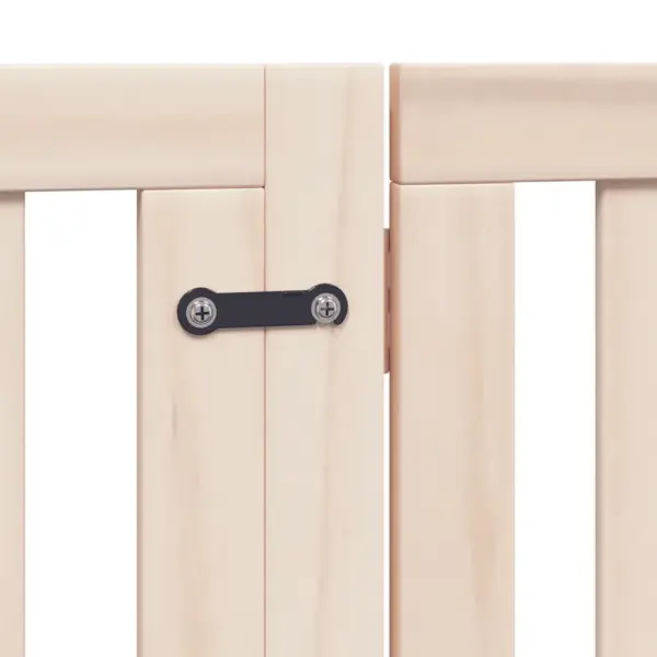 Kokkupandav paplipuidust koeravärav uksega, 8 paneeli, pruun, kogupikkus 640 cm – 7