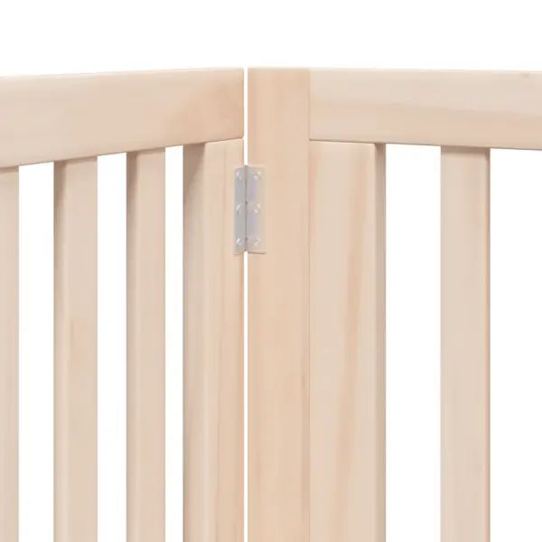 Kokkupandav paplipuidust koeravärav uksega, 8 paneeli, pruun, kogupikkus 640 cm – 8