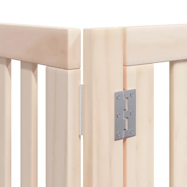 Kokkupandav paplipuidust koeravärav uksega, 8 paneeli, pruun, kogupikkus 640 cm – 10