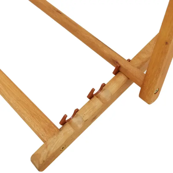 Kokkupandav rannatool peatoega, must kangas, eukalüptipuit, 3 asendit – 8