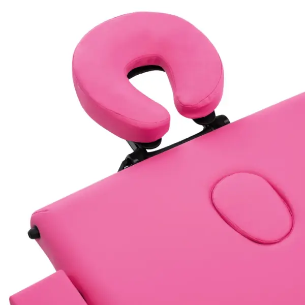 Kokkupandav 3-tsooniline massaažilaud puidust raamiga, roosa, 191 x 70 cm – 5