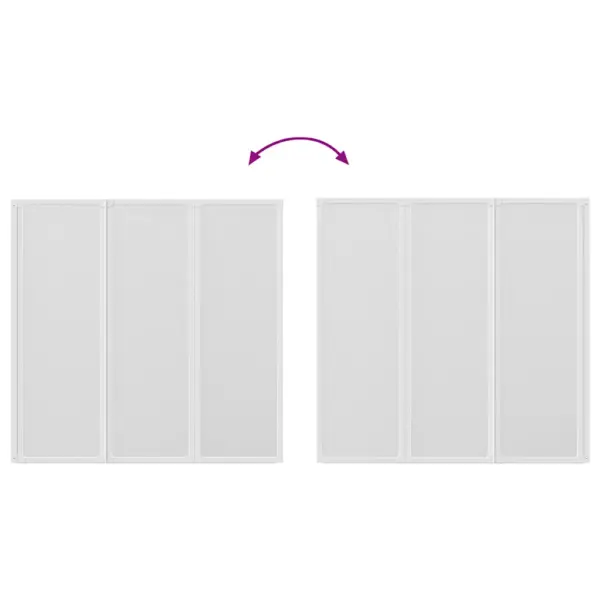 Kokkupandav duši- ja vannisein 3 paneeliga, valge, 117 x 120 cm – 10