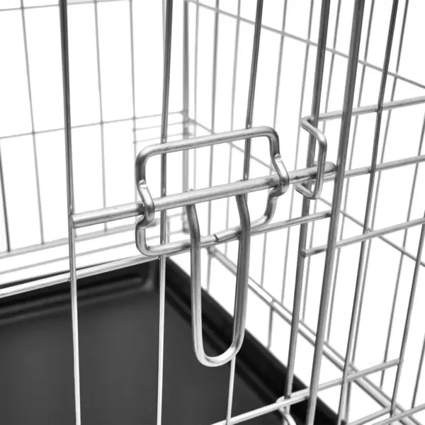 Kokkupandav XXL koerapuur, tsingitud terasest, 3 uksega, musta plastikpõhjaga, 121 x 74 x 83 cm – 3