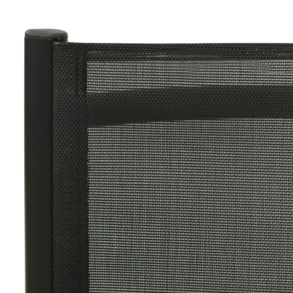 Kokkupandavad reguleeritava seljatoega aiatoolid, 2 tk, must tekstileen ja alumiinium – 8