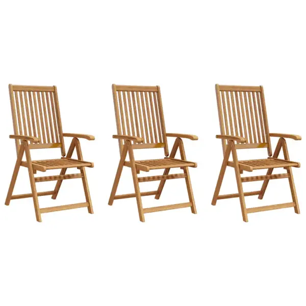 Kokkupandavad akaatsiapuidust aiatoolid, pruun, reguleeritava seljatoega, 3 tk – 5